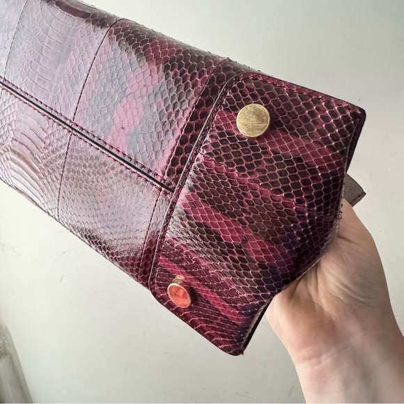 Michael Kors | Red Large Mercer Genuine Snakeskin Tote Bag - Picture 8 of 15